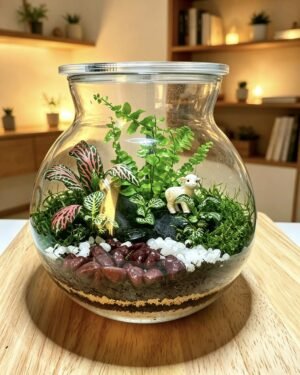 Enchanted Meadow Closed Terrarium- Nature Petals