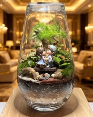Enchanted Romance Glass Terrarium- Nature Petals