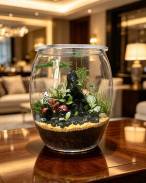 Serenity Stone Oval Terrarium- Nature Petals